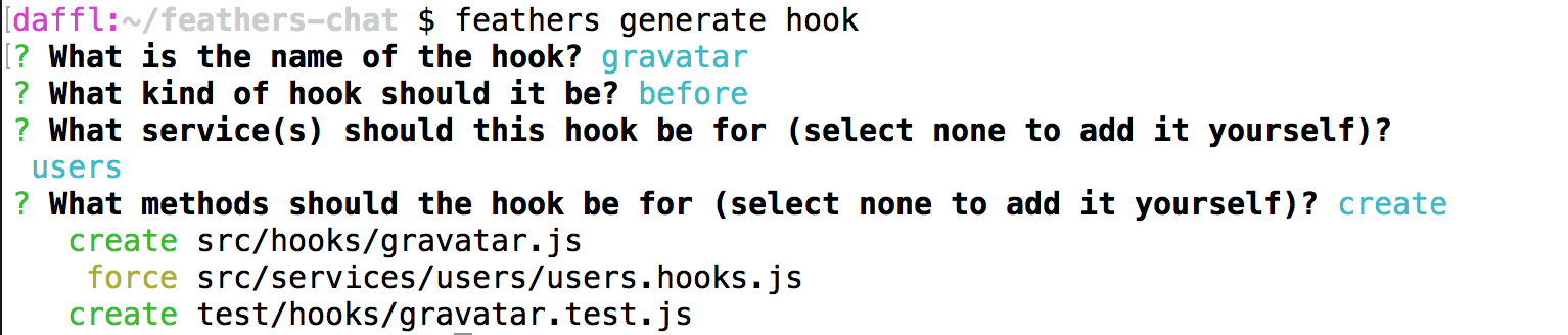 The gravatar hook prompts